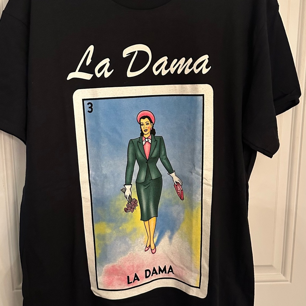 Gildan Black La Dama Graphic Blouse